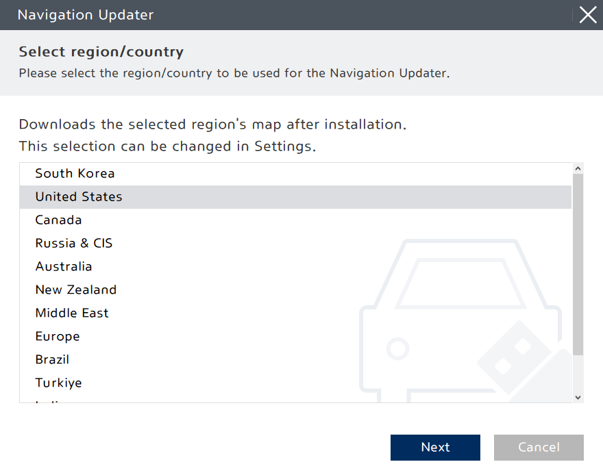 select region